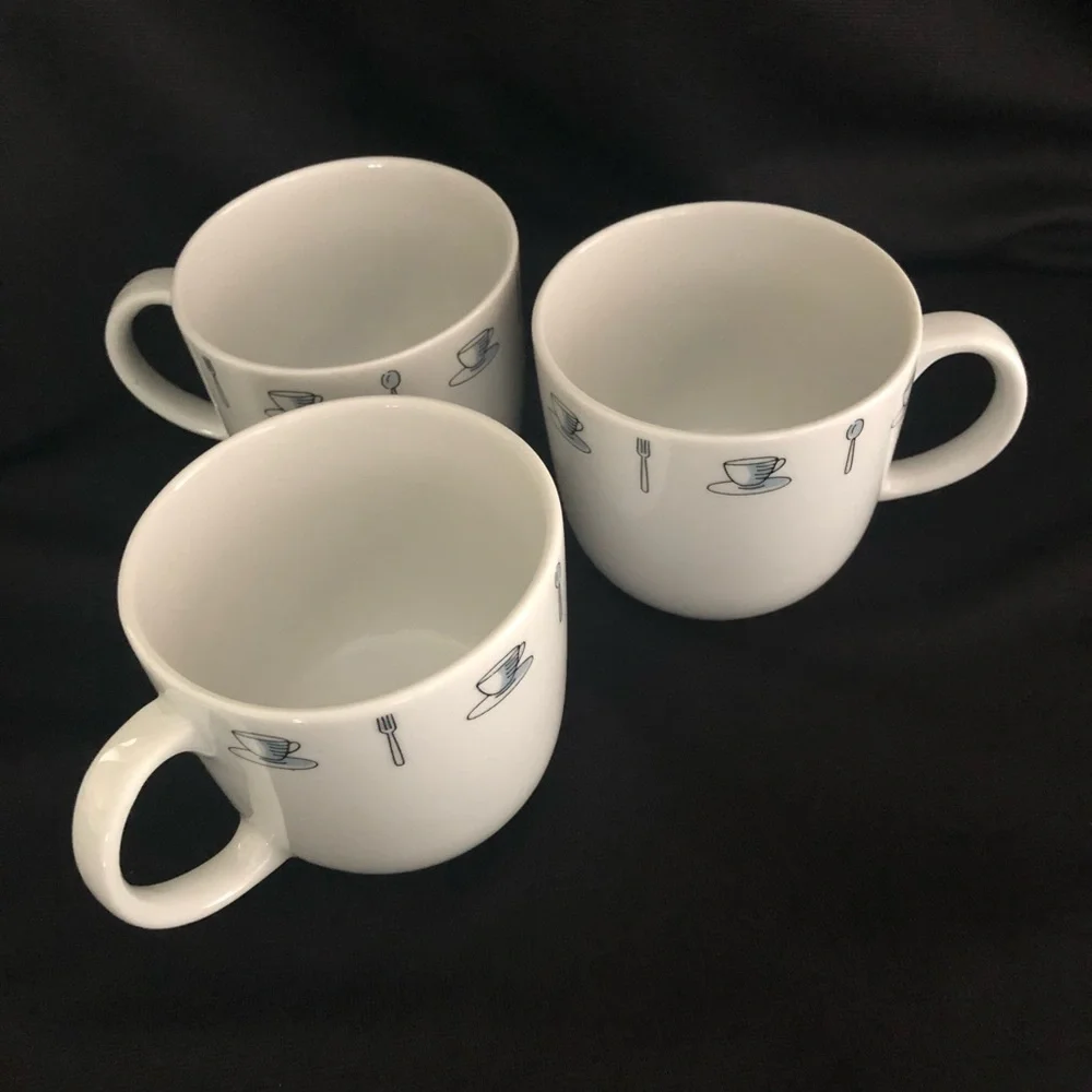 3 Crate&Barrel Coffee Shop Series Mugs Kathleen Wills - Mugs & Utensils Design